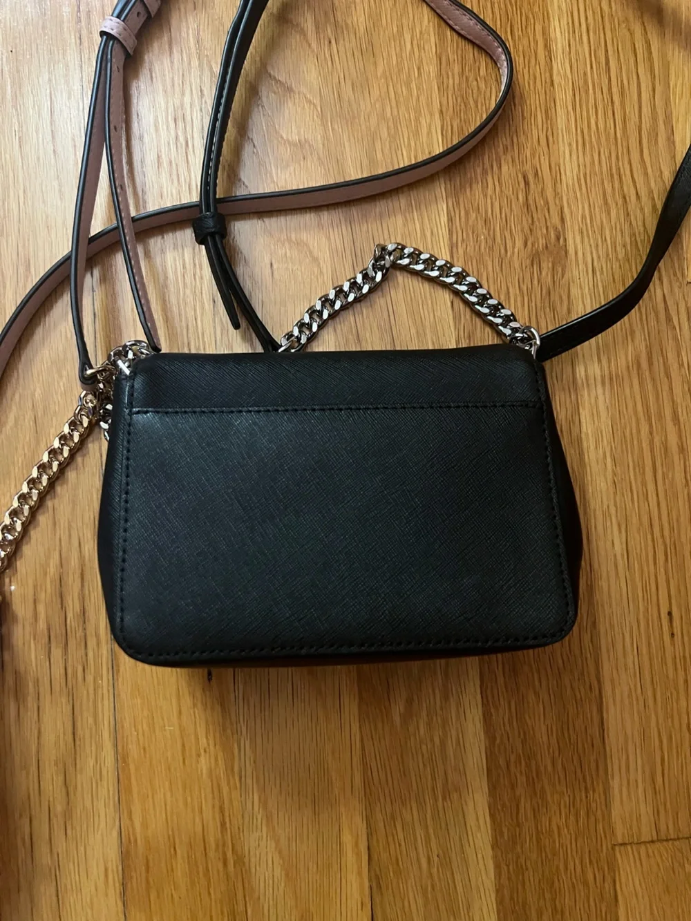 Michael Kors Black and Light Pink Leather Crossbody Duo BUNDLE
